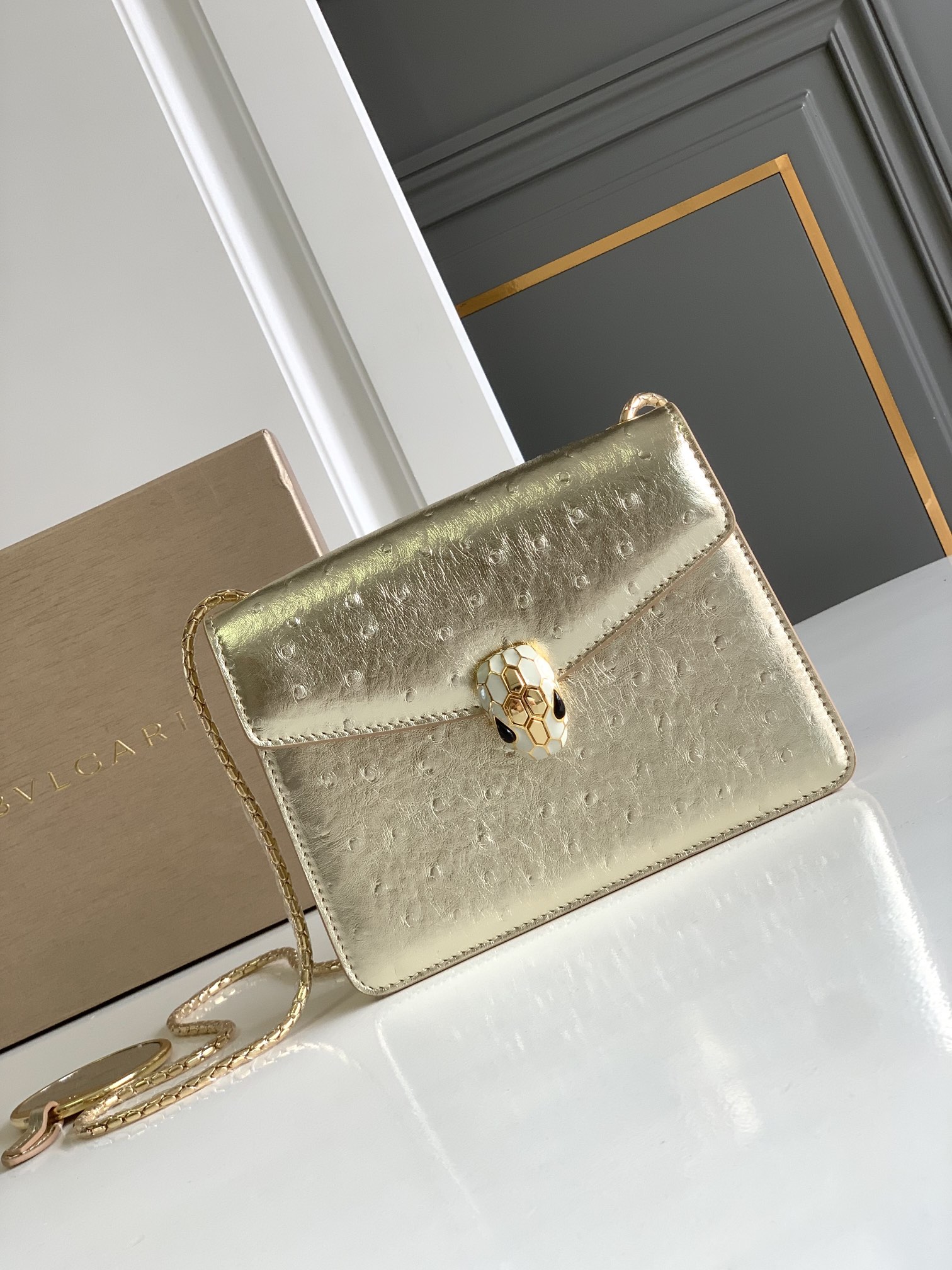 Bvlgari Serpenti Forever Small Crossbody Bag Gold